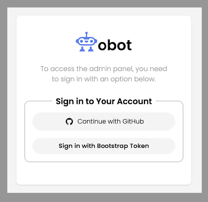 screenshot of login with bootstrap and github